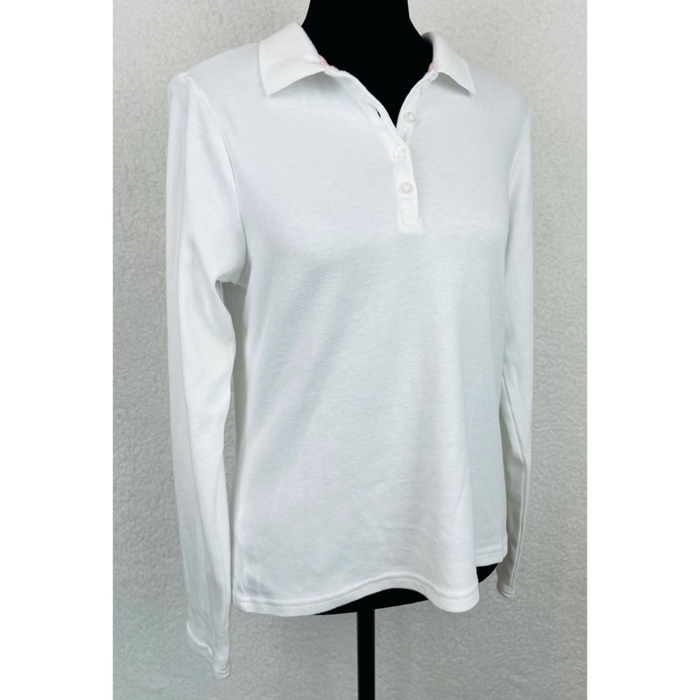 WONDER NATION • White Long Sleeve Polo Shirt, XXL - Picture 4 of 14